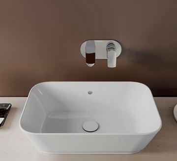VITRA GEO umyvadlová mísa 59,5 cm, s přepadem, broušená, VitrAhygiene 7425B003-0012 Obrázek - fotka