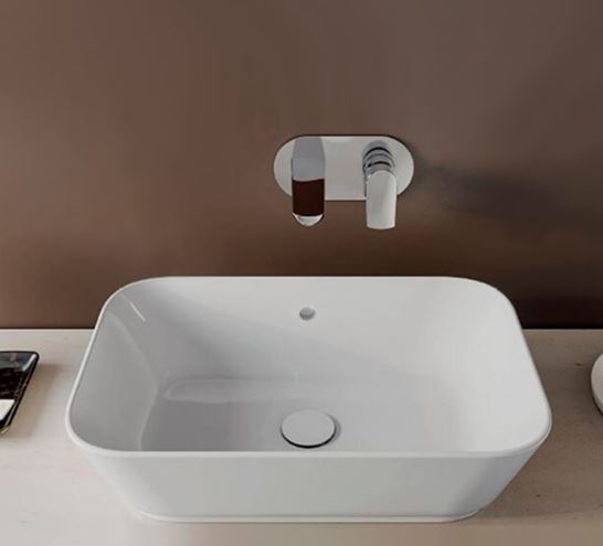 VITRA GEO umyvadlová mísa 59,5 cm, s přepadem, broušená, VitrAhygiene 7425B003-0012 Obrázek - fotka