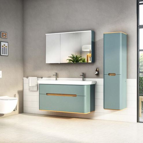 VITRA SENTO dvojumyvadlo 130 cm, se 2 otvory pro baterie a přepadem, VitrAhygiene 5949B003-0001 Obrázek - fotka
