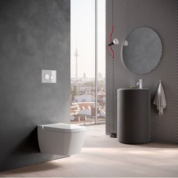 TECE LOOP ovládací tlačítko pro dvě splachování, sklo, bílá/lesklý chrom 9240660 Obrázek - fotka