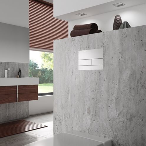 TECE SQUARE II ovládací tlačítko pro dvě splachování, kov, bílá 9240832 Obrázek - fotka