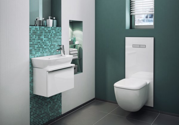 TECE LUX ovládací tlačítko pro dvě splachování, sklo, bílá/lesklý chrom 9650001 Obrázek - fotka