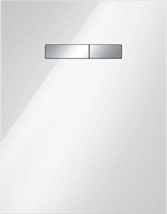 TECE LUX ovládací tlačítko pro dvě splachování, sklo, bílá/lesklý chrom