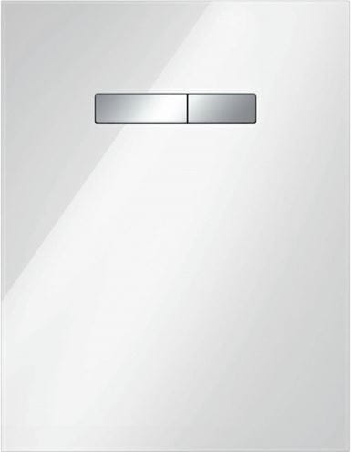 TECE LUX ovládací tlačítko pro dvě splachování, sklo, bílá/lesklý chrom 9650001 Obrázek - Hlavní obrázek