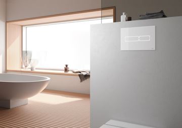 TECE LUX MINI ovládací tlačítko pro dvě splachování, senzorové, s podsvícením, napájení ze sítě, sklo, bílá 9240960 Obrázek - fotka
