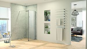 CONCEPT INTENSA sprchové dveře 110x200 cm, posuvné, pravé, stříbrná pololesklá/sklo čiré