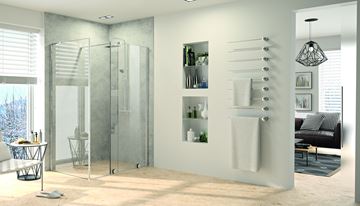 CONCEPT INTENSA sprchové dveře 100x200 cm, posuvné, levé, stříbrná pololesklá/sklo čiré XT2101.069.322.881 Obrázek - fotka