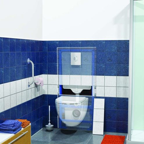 SFA SANIBROY SANIWALL PRO UP montážní prvek pro WC 113 cm, se splachovací nádržkou a přečerpávacím systémem, s tlačítkem WALLPROUPDAC Obrázek - fotka