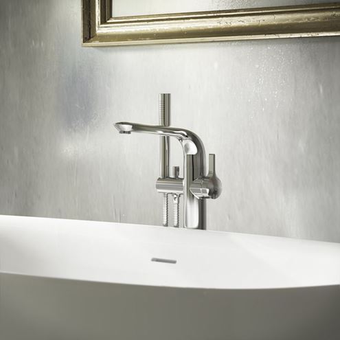 IDEAL STANDARD MELANGE vanová baterie na podlahu, se sprchovou soupravou, chrom A6120AA Obrázek - fotka