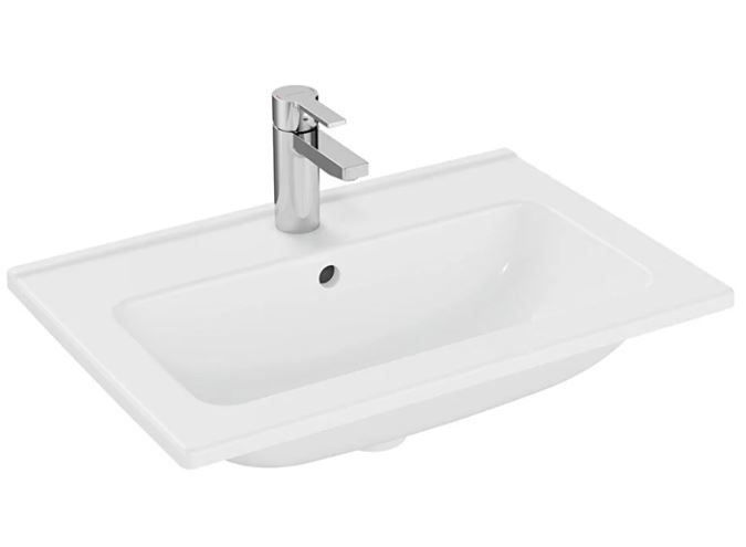 EASY PLUS skříňka s umyvadlem 59x39x61 cm, 2 zásuvky, se zrcadlem a s osvětlením, bílá 75021 Obrázek - fotka