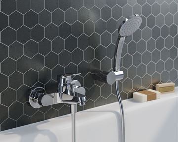 IDEAL STANDARD CERAFLEX vanová nástěnná baterie, s přepínačem, chrom B1721AA Obrázek - fotka
