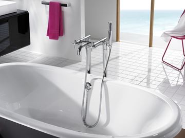 ROCA LOFT vanová baterie na podlahu, se sprchovou soupravou, chrom A5A2743C00 Obrázek - fotka