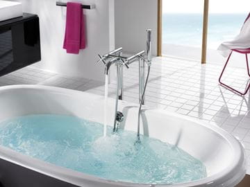 ROCA LOFT vanová baterie na podlahu, se sprchovou soupravou, chrom A5A2743C00 Obrázek - fotka