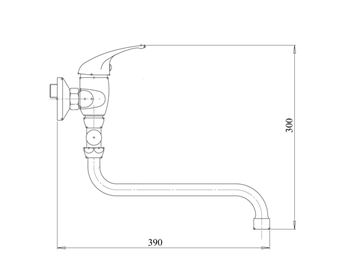 NOVASERVIS METALIA 55 nástěnná paneláková baterie, s přepínačem, chrom 55075/1,0 Technický nákres