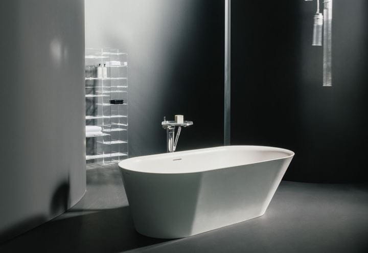 LAUFEN KARTELL vanová baterie na podlahu, s přepínačem, se sprchovou soupravou, chrom H3213310041211 Obrázek - fotka
