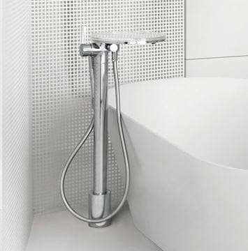 LAUFEN KARTELL vanová baterie na podlahu, s přepínačem, se sprchovou soupravou, chrom H3213310041211 Obrázek - fotka
