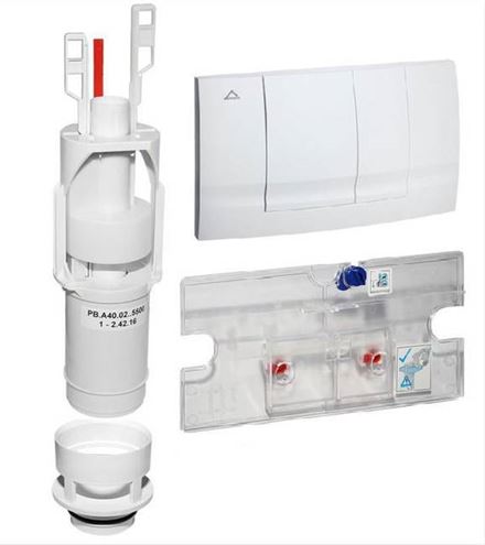 ALIAXIS FRIABLOC modernizační set, včetně ovládacího tlačítka F102 pro dvě splachování, plast, bílá 330801 Obrázek - Hlavní obrázek