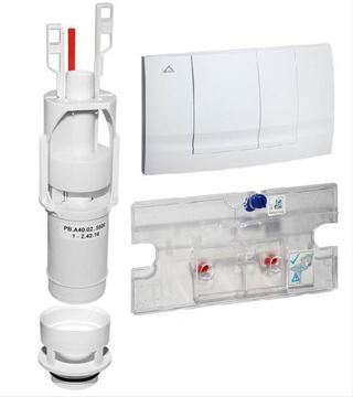 ALIAXIS FRIABLOC modernizační set, včetně ovládacího tlačítka F102 pro dvě splachování, plast, bílá