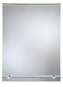 AMIRRO ORION OP zrcadlo 50x70 cm, s osvětlením, s poličkou