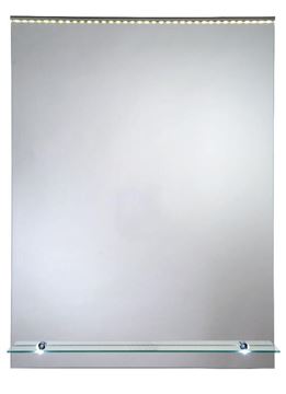 AMIRRO ORION OP zrcadlo 50x70 cm, s osvětlením, s poličkou