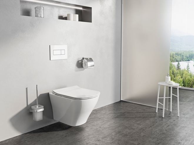 RAVAK UNI ovládací tlačítko pro dvě splachování, plast, satin X01456 Obrázek - fotka