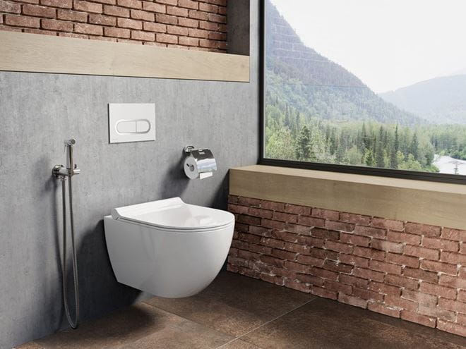 RAVAK CHROME ovládací tlačítko pro dvě splachování, kov, satin X01454 Obrázek - fotka