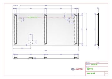AMIRRO LUMINA DUO LED zrcadlo 140x70 cm, s osvětlením 900-971 Technický nákres