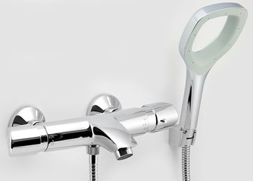 NOVASERVIS METALIA ECO+ vanová nástěnná termostatická baterie, s přepínačem, se sprchovou soupravou, chrom 57921,0E Obrázek - fotka