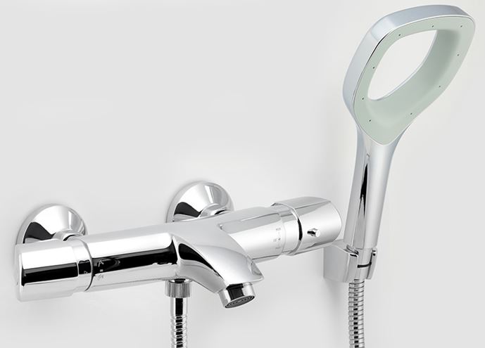 NOVASERVIS METALIA ECO+ vanová nástěnná termostatická baterie, s přepínačem, se sprchovou soupravou, chrom 57921,0E Obrázek - fotka