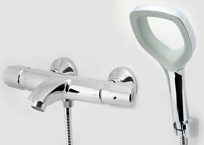 NOVASERVIS METALIA ECO+ vanová nástěnná termostatická baterie, s přepínačem, se sprchovou soupravou, chrom 57921,0E Obrázek - fotka