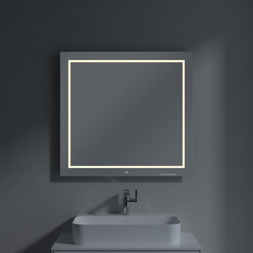 VILLEROY & BOCH FINION zrcadlo 80x75 cm, s osvětlením, s regulací teploty světla F6008000 Obrázek - fotka