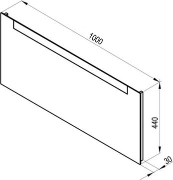 RAVAK CLEAR 1000 zrcadlo 100x44 cm, s osvětlením X000000766 Technický nákres