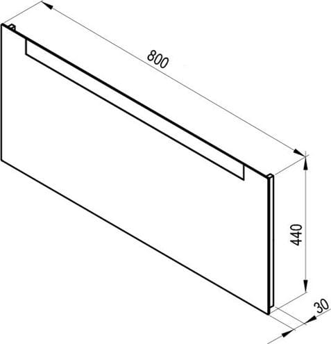 RAVAK CLEAR 800 zrcadlo 80x44 cm, s osvětlením X000000765 Technický nákres