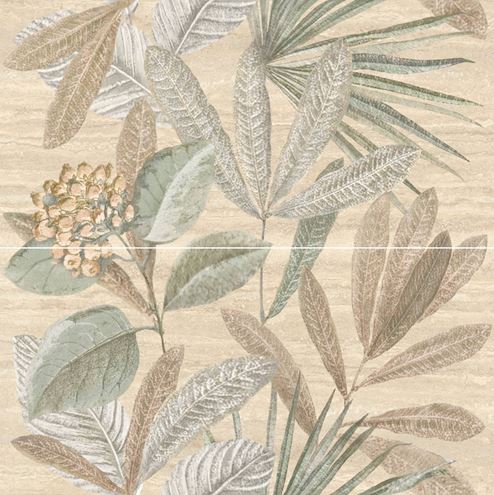 MARAZZI MYSTONE TRAVERTINO dekor 120x120 cm, mat, pannello botanico classico M9P5 Obrázek - Hlavní obrázek