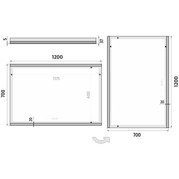 NIMCO ZP 12000 zrcadlo 120x70 cm, reverzibilní, s osvětlením ZP 12006 Obrázek - fotka