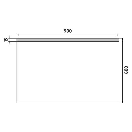 NIMCO ZP 8000 zrcadlo 90x60 cm, reverzibilní, s osvětlením ZP 8019 Technický nákres
