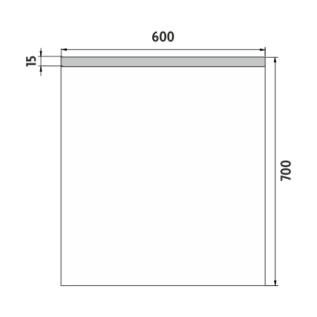 NIMCO ZP 8000 zrcadlo 60x70 cm, reverzibilní, s osvětlením ZP 8002 Technický nákres