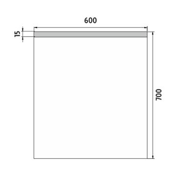 NIMCO ZP 8000 zrcadlo 60x70 cm, reverzibilní, s osvětlením ZP 8002 Technický nákres