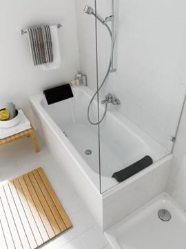LAUFEN SOLUTIONS rohová vana 170x75 cm, s konstrukcí a L-panelem pravým, akrylát H2235360000001 Obrázek - fotka
