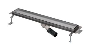SANELA sprchový žlab 1150 mm, do prostoru, boční odtok DN 50, rošt pro vložení dlažby, nerez ocel