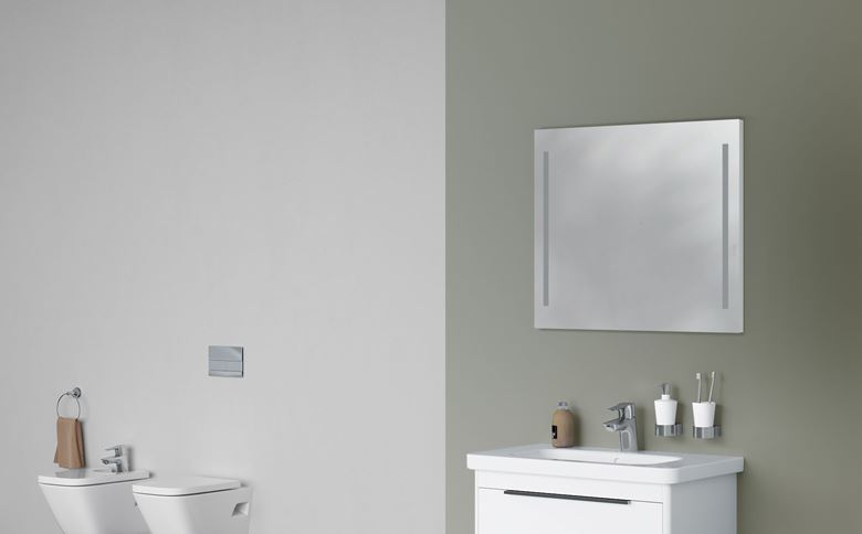DŘEVOJAS STRIPE ZCO 90 zrcadlo 90x70 cm, s osvětlením, s regulací stmívání, se senzorem 29459 Obrázek - fotka