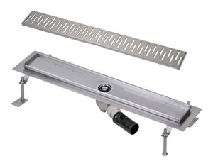 SANELA sprchový žlab 1150 mm, do prostoru, boční odtok DN 50, rošt C, lesklá nerez ocel