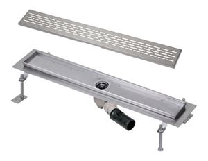 SANELA sprchový žlab 1150 mm, do prostoru, boční odtok DN 50, rošt E, lesklá nerez ocel