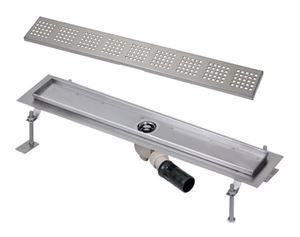 SANELA sprchový žlab 1150 mm, do prostoru, boční odtok DN 50, rošt F, lesklá nerez ocel