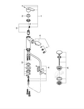 GROHE EUROSMART umyvadlová stojánková baterie, s vytahovací sprškou a odtokovou soupravou, chrom 23976003 Obrázek - fotka
