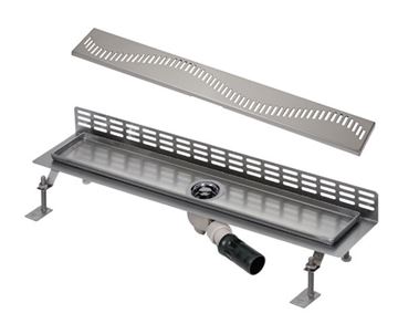 SANELA sprchový žlab 1150 mm, ke stěně, boční odtok DN 50, rošt A, matná nerez ocel