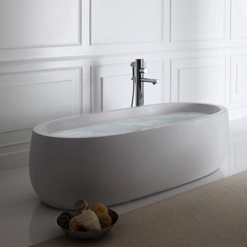 LAUFEN ILBAGNOALESSI ONE volně stojící vana 183x87 cm, pro 2 osoby, senzorové ovládání, LED osvětlení, solid surface H2459720006151 Obrázek - fotka