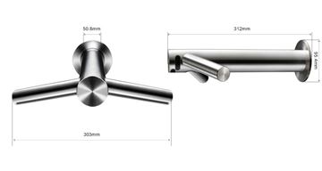 DYSON AIRBLADE WASH & DRY umyvadlová senzorová baterie, s vysoušečem rukou, napájení ze sítě, nerez 24526601 Technický nákres