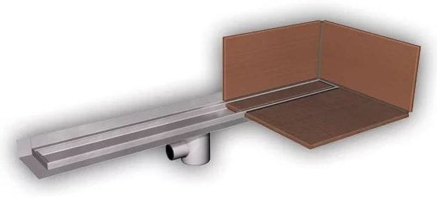AZP BRNO sprchový žlab 800 mm, do rohu, boční odtok DN 50, rošt pro vložení dlažby, pravý, nerez ocel PZ 014P.800 Obrázek - Hlavní obrázek