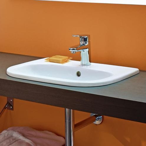 DURAVIT D-CODE umyvadlo 54,5 cm, s otvorem pro baterii a přepadem 0337540000 Obrázek - fotka